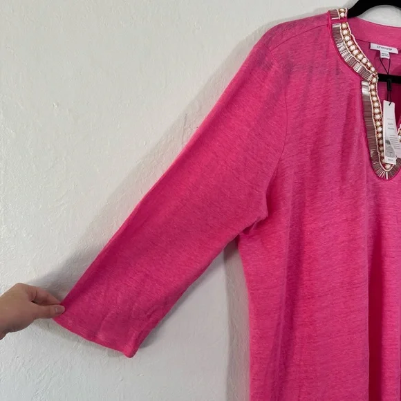 Chico’s Linen Embellished Tunic New - Picture 8 of 16